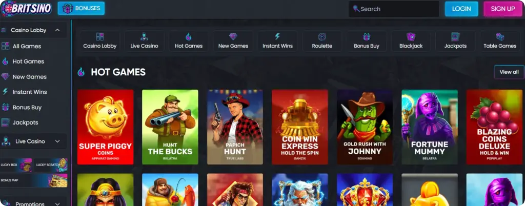 Britsino Casino No ID Verification Casinos