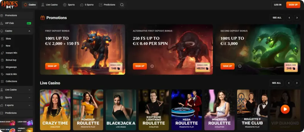 HadesBet Casino Best No ID Verification Casinos